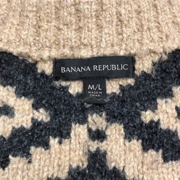 Women’s Banana Republic Gray and Beige Sleeveless Oversized Sweater Size M/L - Picture 3 of 3